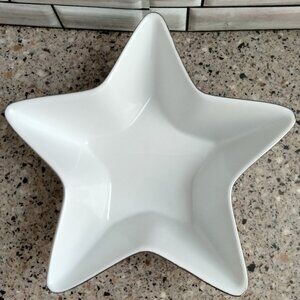 New White Porcelain Star Shaped Bowl